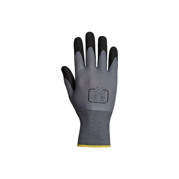 Coated Gloves, PVC, Sandy, Palm, 3 Abrasion Level, Gray, XL (10) 12 PK