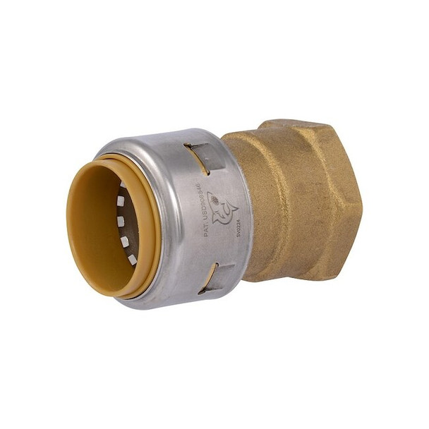 Sharkbite Female Adapter,Brass,11-1/2 Thread Sz UR094