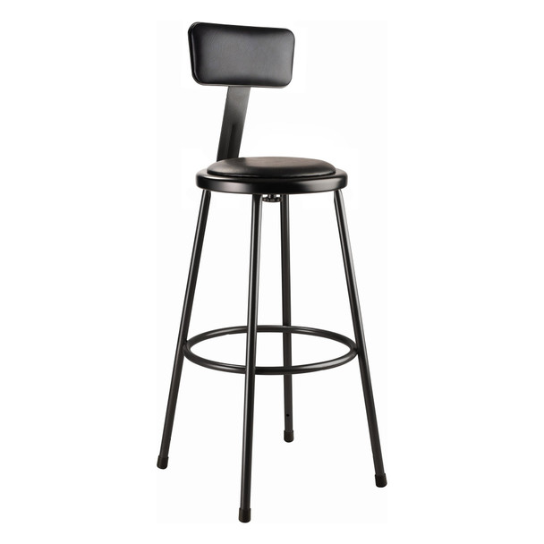 National Public Seating Black Vinyl Stool Back,30",Stationary 6430B-10