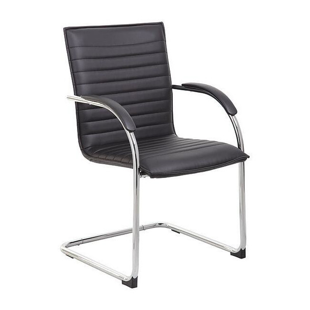 B9536 Side Chair, Black Back, 23 in W 24-1/2" L 37-1/2" H, Fixed, Vinyl Seat