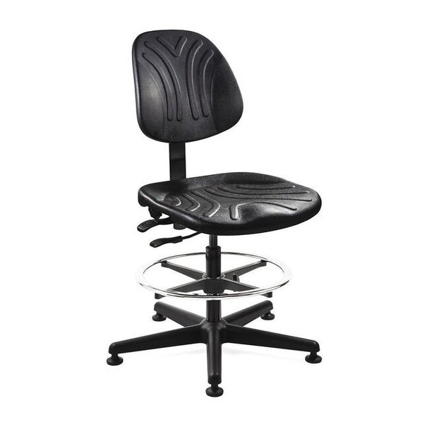 Bevco Polyurethane Task Chair, 21" to 31", No Arms, Black 7501D