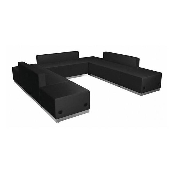 7 pcs. Living Room Set, 25-1/4" to 102-1/2" x 27", Upholstery Color: Black