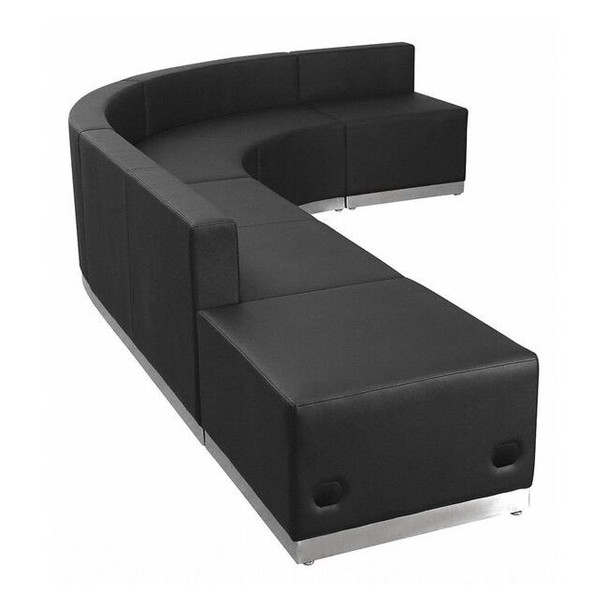 5 pcs. Living Room Set, 25-1/4" to 129" x 27", Upholstery Color: Black