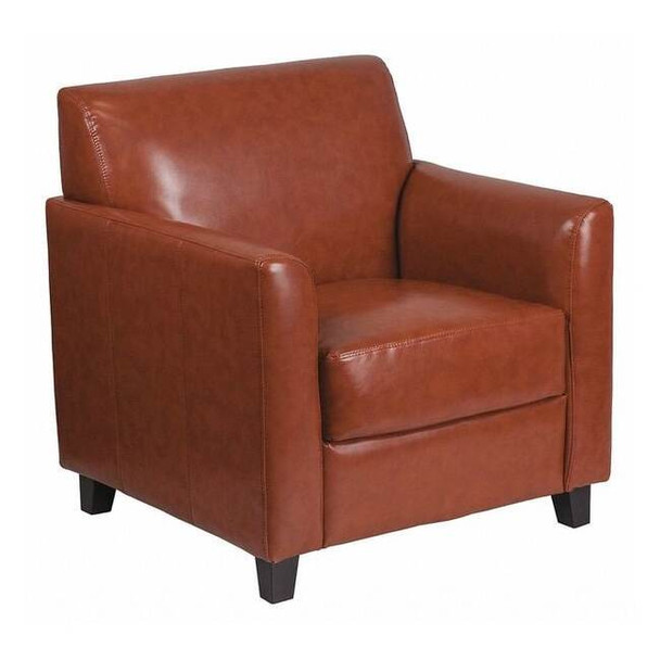 Contemporary Chair, 30-1/2 in W 29" L 31-1/2" H, Flared, Leather Seat