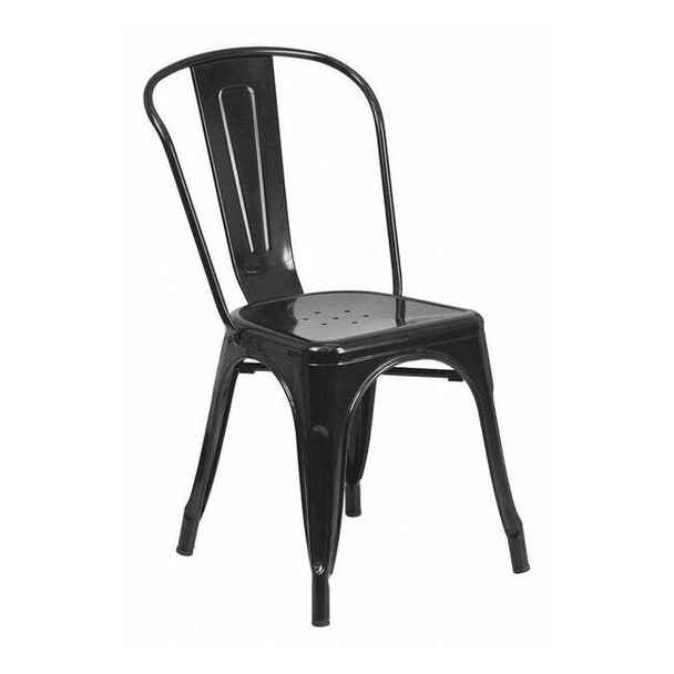 Contemporary Chair, Black Back, 18 in W 20" L 33" H