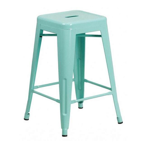 24" High Backless Mint Green Counter Height Stool