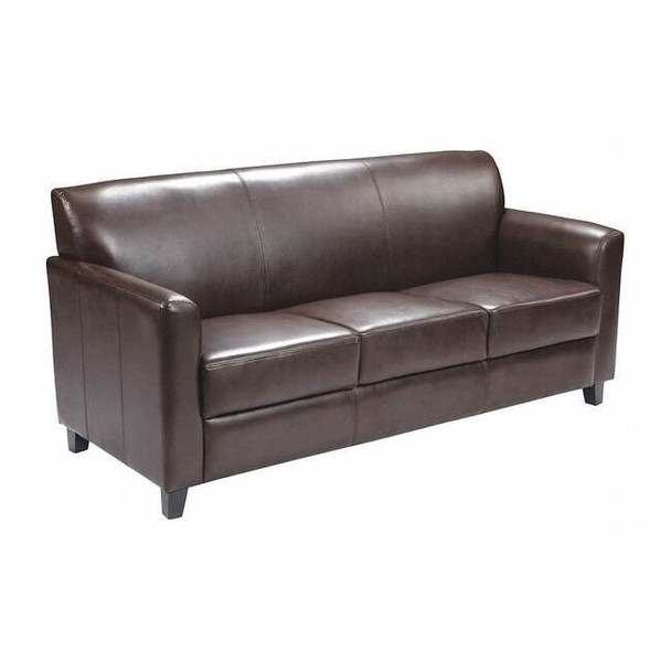Flash Furniture Sofa, 29" x 32-1/4", Upholstery Color: Brown BT-827-3-BN-GG
