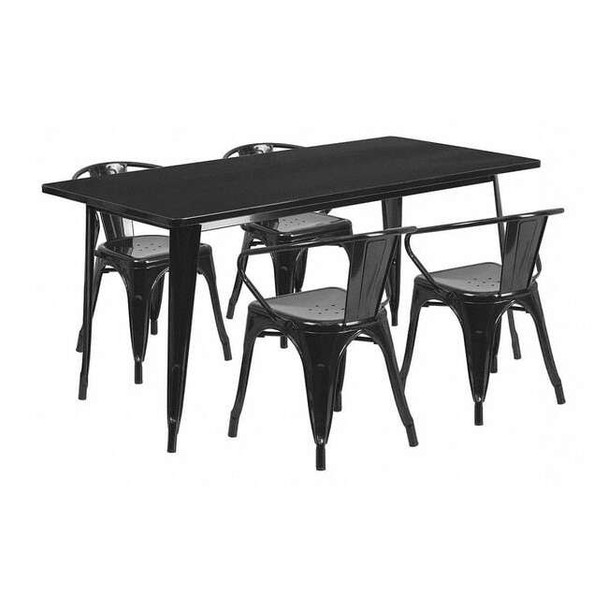 Rectangle 31.5" W, 63" L, 29.5" H, Metal, Black