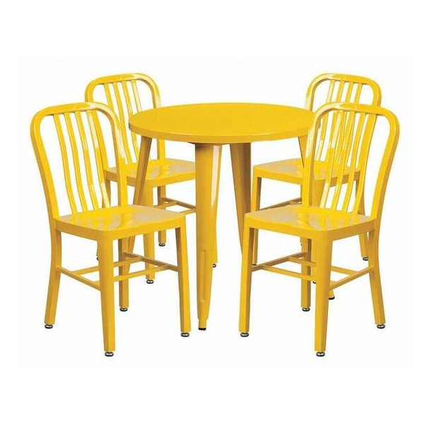 Round 30" W, 30" L, 29.5" H, Metal Top, Yellow