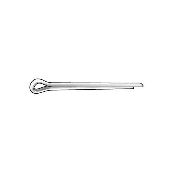 Extended Prong Cotter Pin, 3/16 in Dia, 4-1/2 in L, Low Carbon Steel, 25 PK