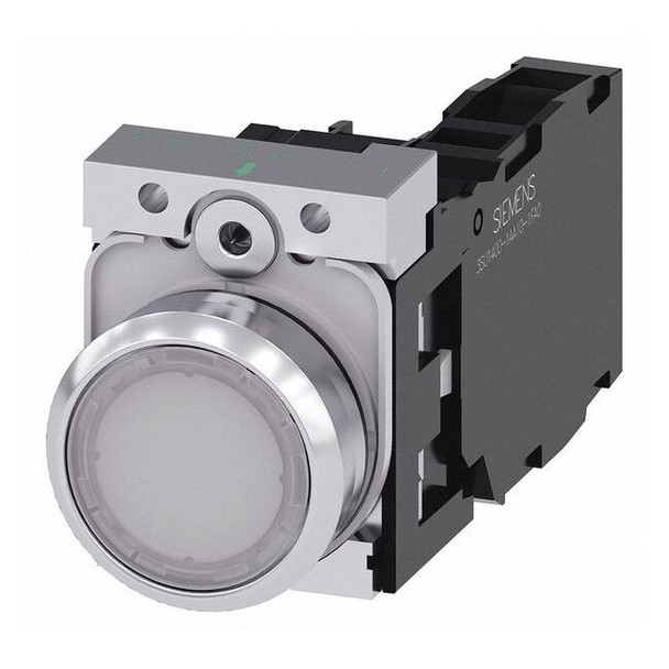 Siemens IllumPushButton,FullVolt,White,1NO/1NC 3SU1153-0AB60-1FA0