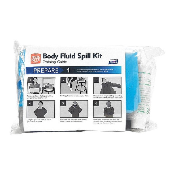 Spill Kit Refill, 1 gal Volume Absorbed per Kit, 2 gal Capacity, Bag, Clear, 11