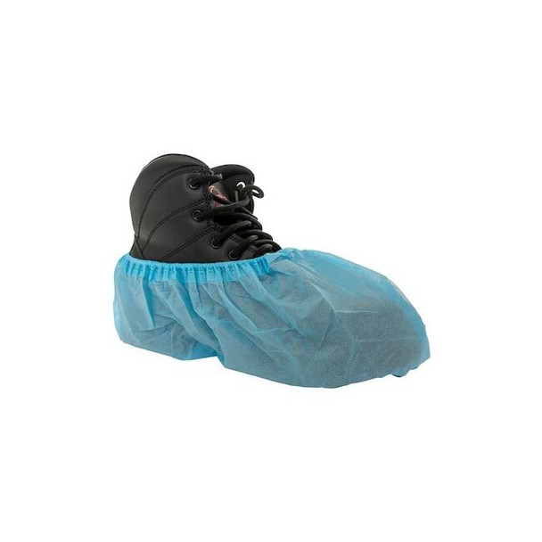 Disposable Shoe Covers, Non-Woven Laminate, Blue, Slip Resistant Sole: Yes ,L