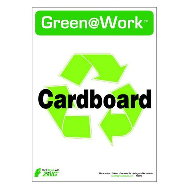 Green at Work, Cardboard, 10 in W x 7 in H, Horizontal Rectangle, Plastic