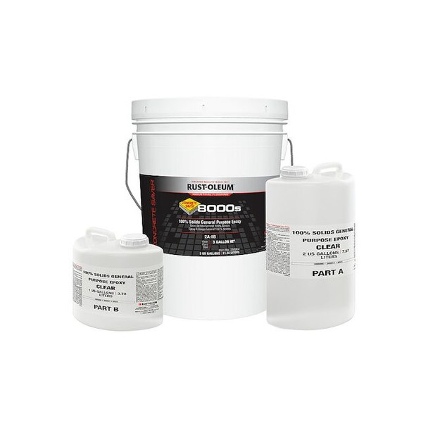 Rust-Oleum Epoxy Coating, Flat Finish, Clear, Solvent Base 388964