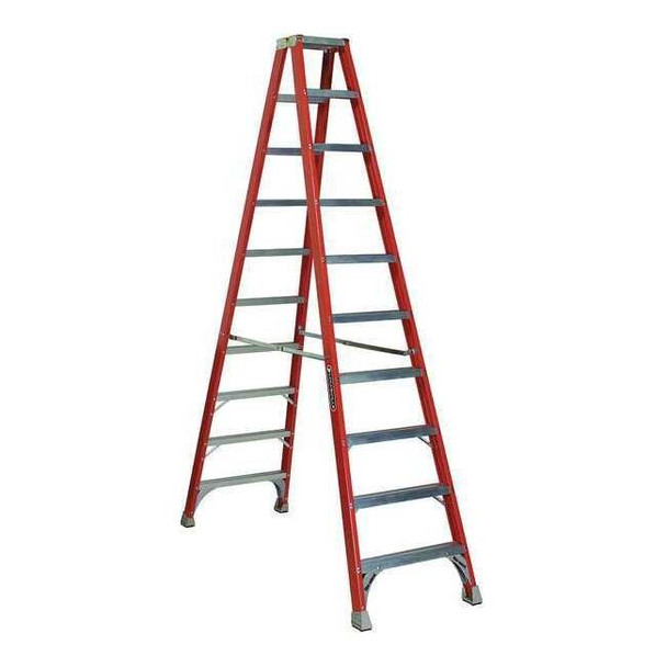 Louisville 10 ft Fiberglass Twin Stepladder, 300 lb Capacity FM1510