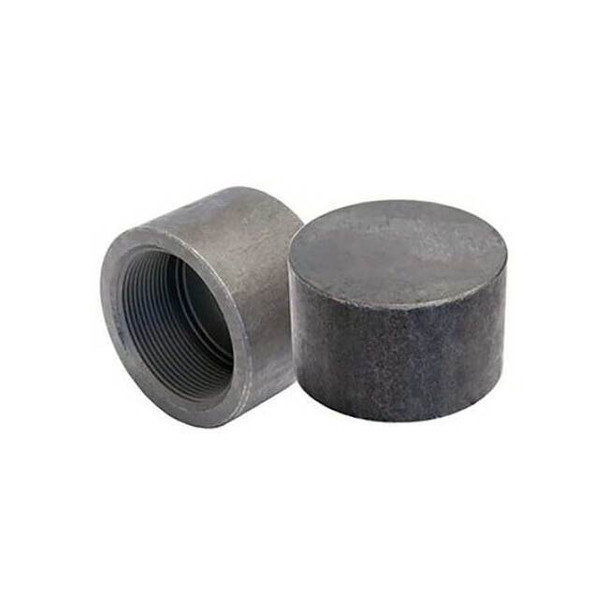 Anvil Cap Cap, 1-1/4" Pipe, Threaded, Black Forged Steel, Class 3000 0361189202
