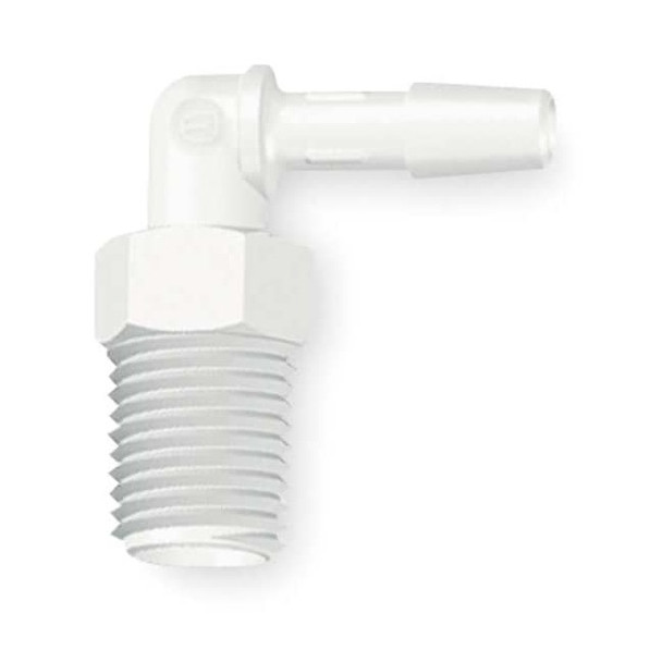 Eldon James 1/4" Barbed x 3/8" MNPT 90 Degree Elbow PK 10 L6-4WP