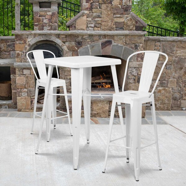 Flash Furniture White Metal Indoor-Outdoor Barstool,PK4 4-CH-31320-30GB-WH-GG Flash Furniture White Metal Indoor-Outdoor Barstool,PK4 4-CH-31320-30GB-WH-GG
