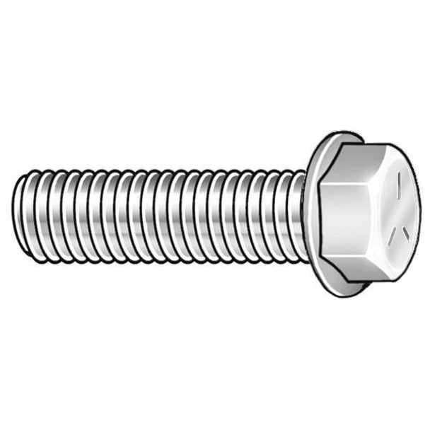 Class 8.8, M12-1.75 Flange Bolt, Zinc Plated Steel, 20 mm L, 50 PK