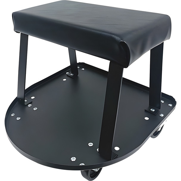 Padded mechanic's creeper seat with large tool tray and vinyl seat top HSPJR