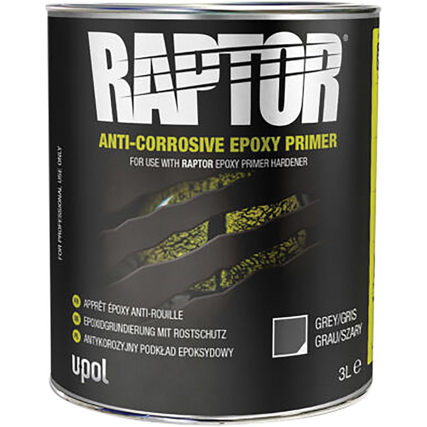 RAPTOR ANTI-CORROSIVE EPOXY PRIMER, GRAY, 3 LITERS UP4834