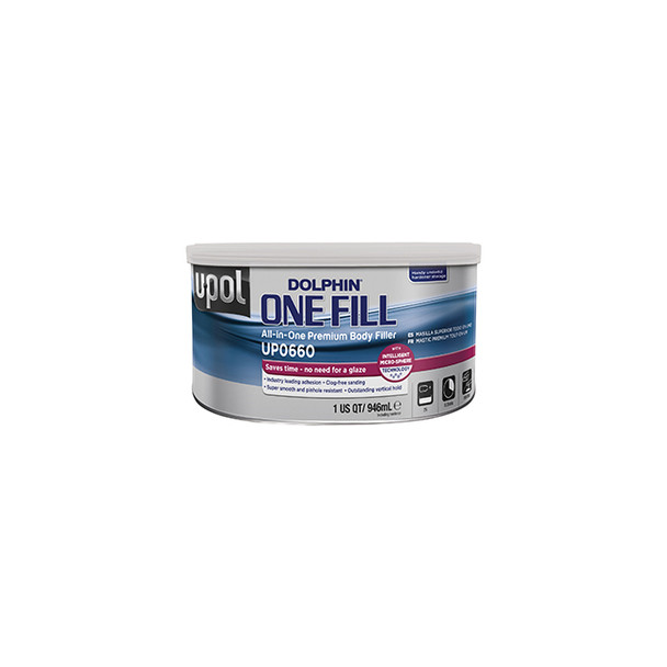 Dolphin ONE FILL All-In-One Premium Body Filler - 1 US Quart UP0660