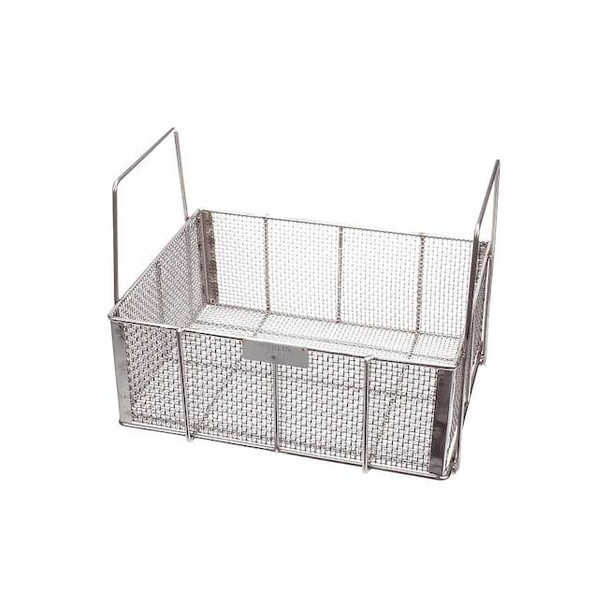 Rectangular Parts Washing Basket, #4 Mesh Size, Stainless Steel, Silver