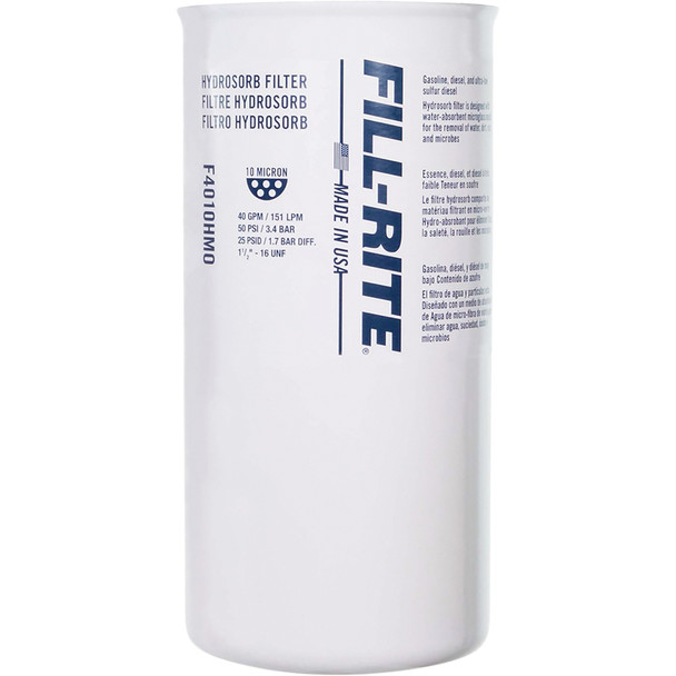 10 Micron Water Detecting Filter, 40 GPM F4010HM0