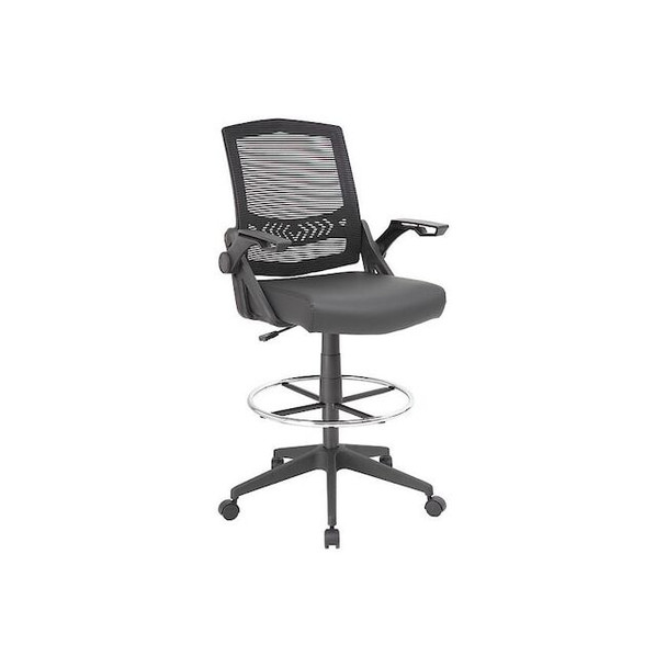 Boss Mesh Drafting Stool w/ Flip Arms B16223-BK