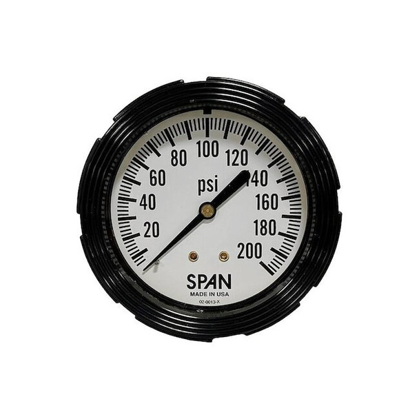 Industrial Pressure Gauge, 1/4 in NPT, Center Back Location