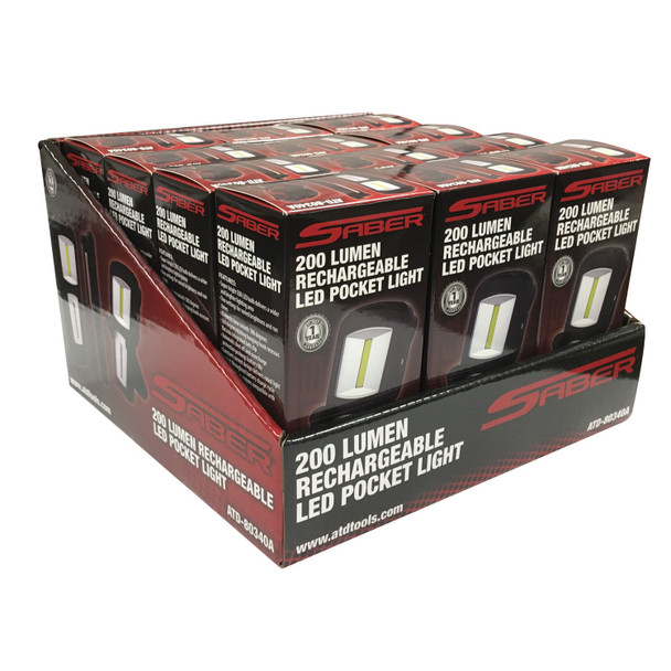 Saber Rechargeable LED Pocket Light, 12 Pk. 80340A12PK