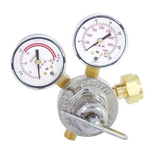 Gas Regulator, Acetylene, Single Stage, 9/16"-18 Outlet, 15 psi