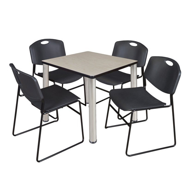 Kee Square Table & Chair Set, Wood, Metal, Polypropylene Top