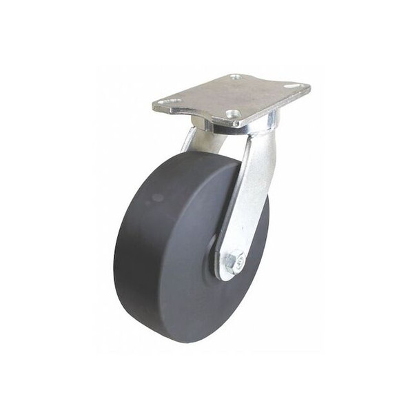 Manufacturer Varies Plate Caster,6500 lb. Load,Black Wheel P27S-NMB100K-20