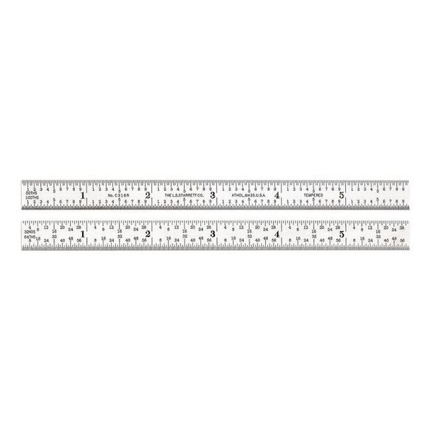 Starrett Steel Rule,Heavy Spring-Tempered,48 In C416R-48