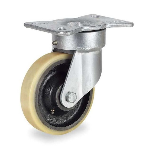 Kingpinless Plate Caster,Swivel,Poly,8 in,2420 lb,A
