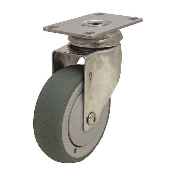 Manufacturer Varies Swivel Plate Caster,TPR,4 in.,190 lb. P14SX-RP040K-12-AM