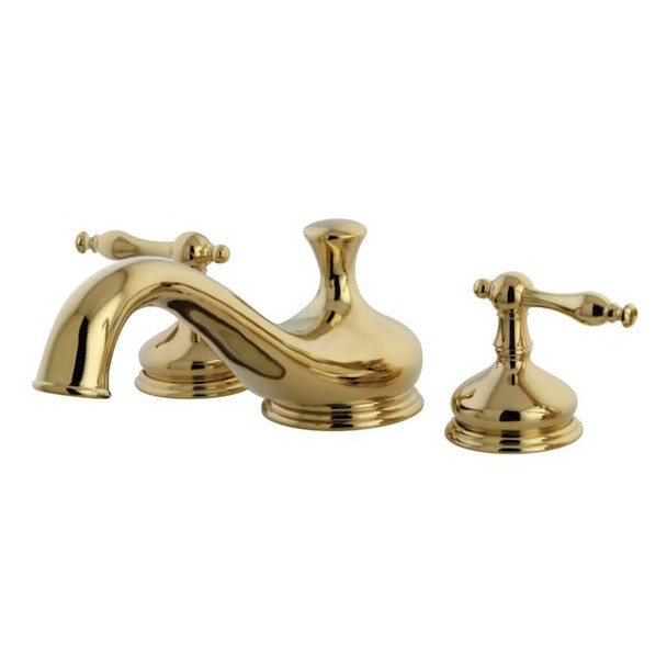 Kingston Brass Roman Tub Faucet, Polished Brass, Deck Mount KS3332NL