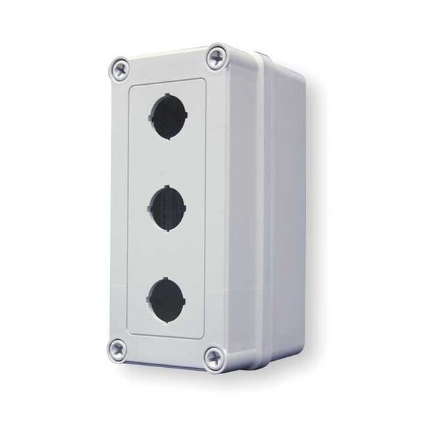 Hoffman Pushbutton Enclosure,30mm,3 Hole,Plastic VM933-PBS3