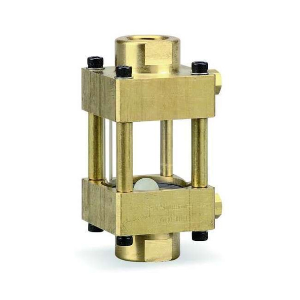 Ldi Industries Wide View Flow Sight,4.25 in H,Brass F301-05-01