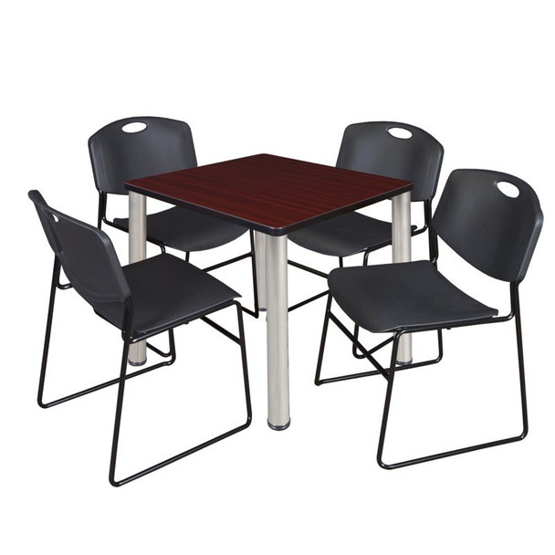 Kee Square Table & Chair Set, Wood, Metal, Polypropylene Top