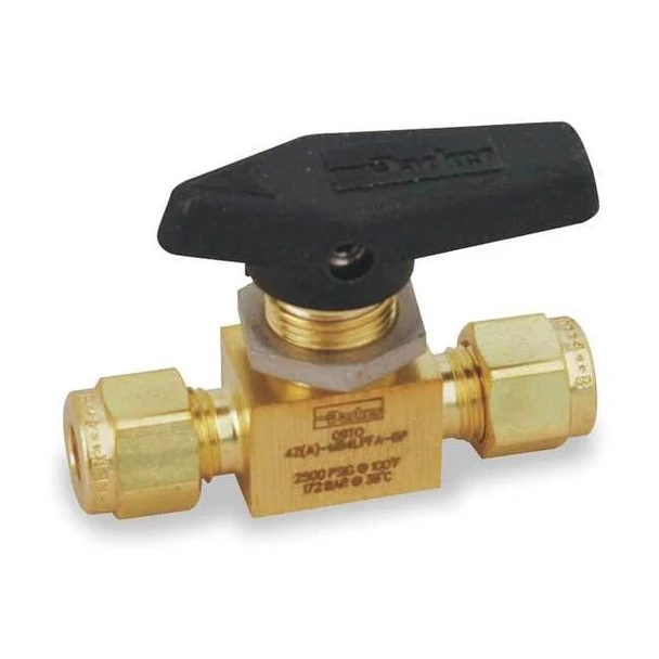 Parker 1/8" Compr Brass Mini Ball Valve Inline 2A-MB2LPFA-BP