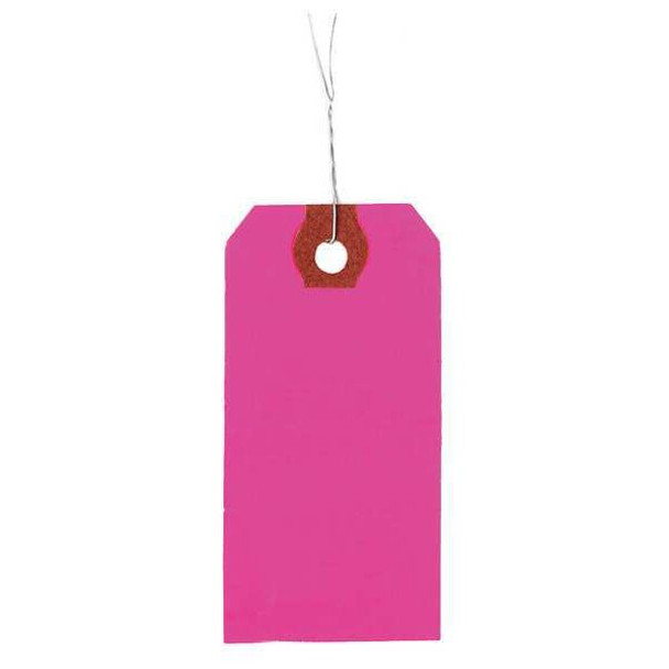 2-5/8" x 5-1/4" Fluorescent Pink Paper Wire Tag, Pk1000