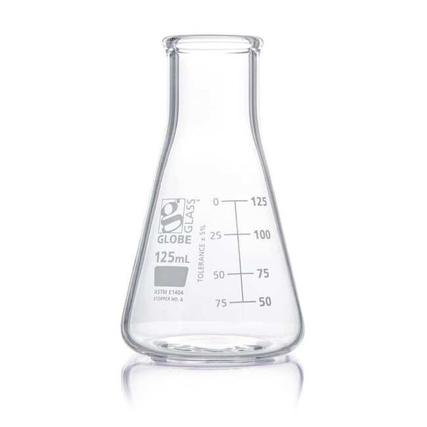 Globe Scientific Erlenmeyer Flask,Colorless,115 mm H,PK12 8410125