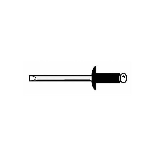 Blind Rivet, Dome Head, 5/32 in Dia., 27/64 in L, Steel Body, 500 PK