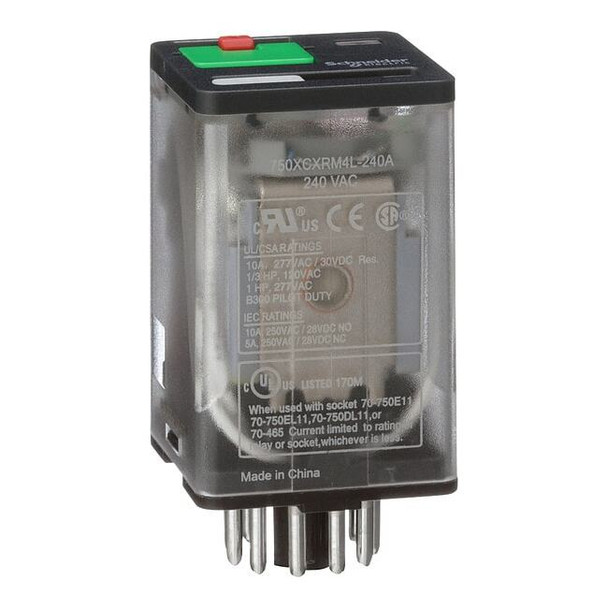 Plug-In, General Purpose Relay, Octal, 10 A, 11 Pins, Pin