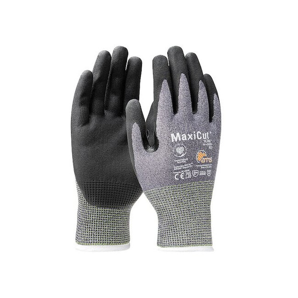 Atg Knit Gloves, Cut Level A4 ,Dipped ,Nitrile ,Smooth ,L 12 PK 44-4745D/L