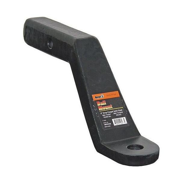 2 Inch Heavy-Duty Ball Mount 6 Inch Drop x 9-3/8 Long Tube Black For 1 Inch Hole