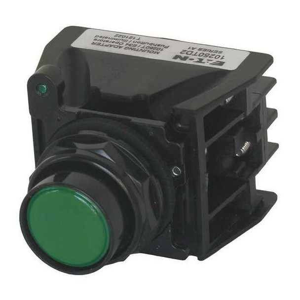 Eaton Hazardous Location Push Button, 30 mm, 1NO/1NC, Green E34EX706G